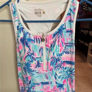 Lilly Pulitzer Luxletic Kids One Piece - Tropical Blue and Pink